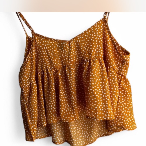 Women's Yellow Polka Dot Print Top - Picture 3 of 6